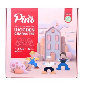 بازی کاراکتر چوبی 32 قطعه pino toys